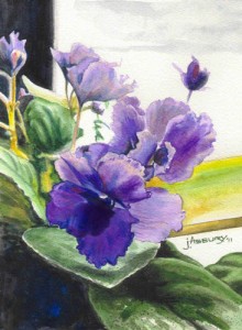 Violets-Watercolor-Art