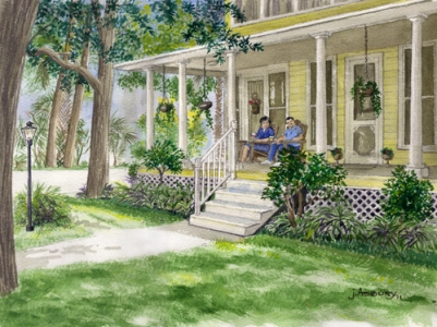 River-Porch-Watercolor-Art